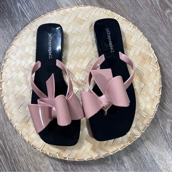 Jeffrey Campbell pink bow jelly sandals square toe women’s size 8 - Picture 3 of 7